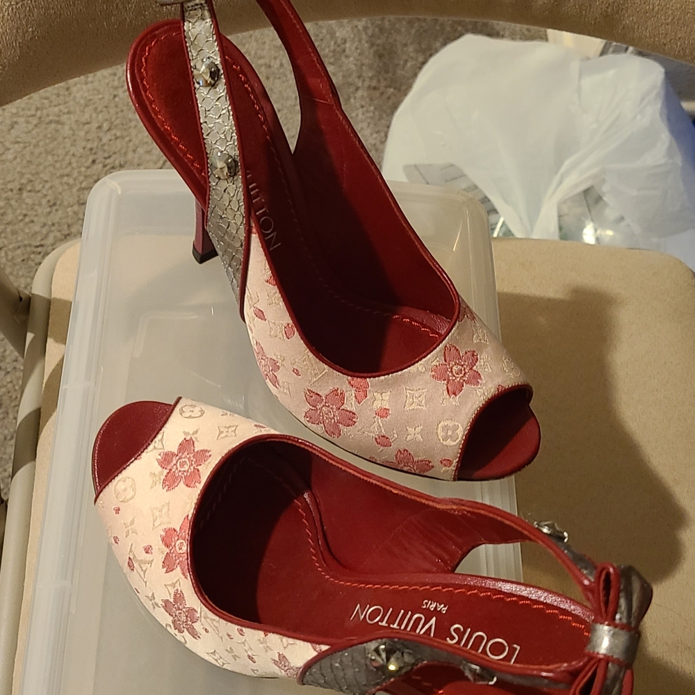 Burgundy Louis Vuitton shoes